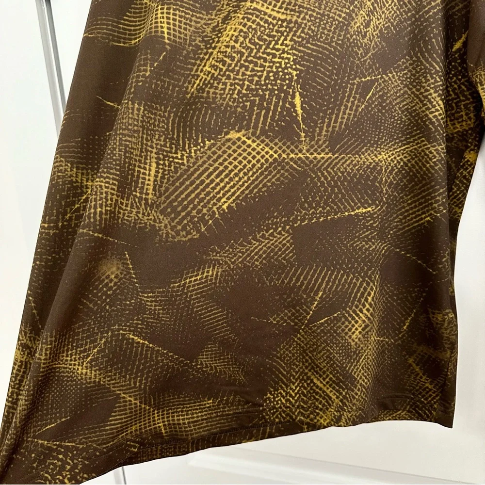 Under Armour Cold Gear Brown Printed Long Sleeve Base Layer Thermal Shirt